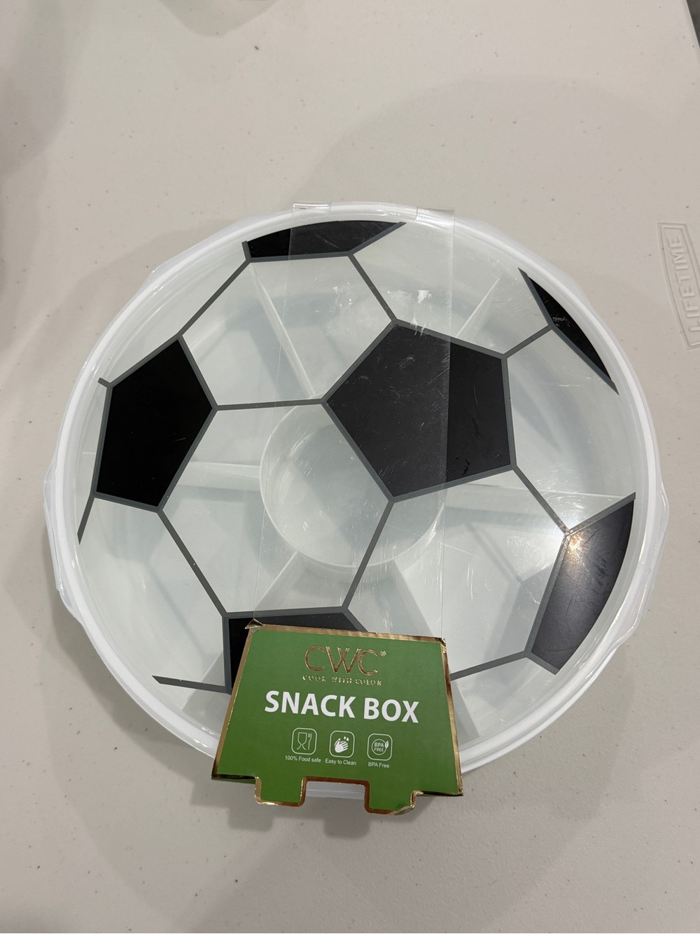 White & Black Soccer Snack Box